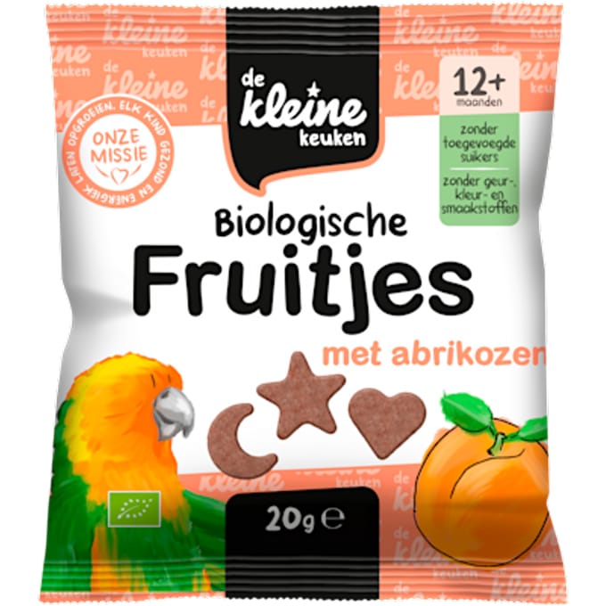 Bio fruitjes met abrikoosjes 12+