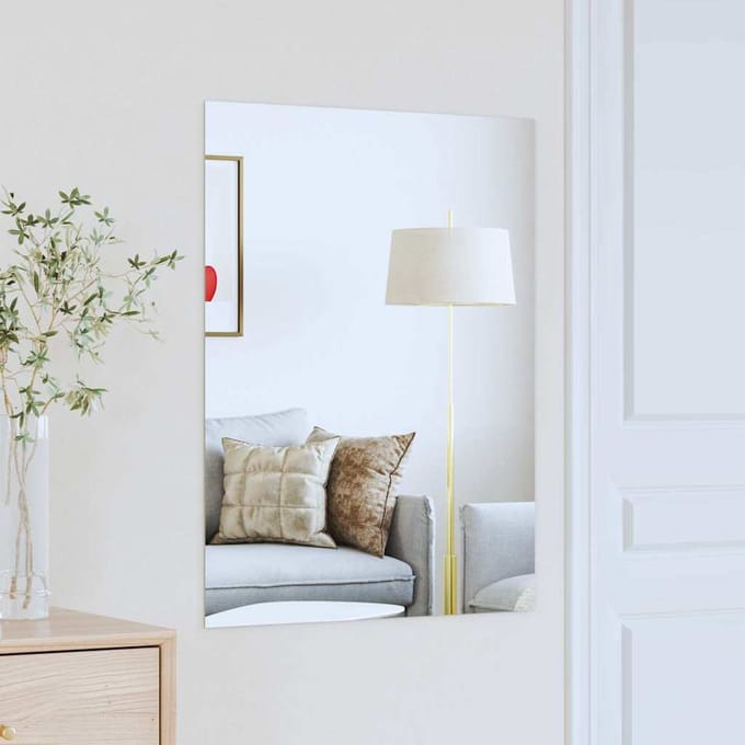 vidaXL - Wandspiegel - 80 - x - 60 - cm - gehard - glas - Rechthoekig