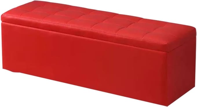 Opbergottomane - Zitbank Poef - Ruimte Besparen - Met Scharnier - 40cm - Rood