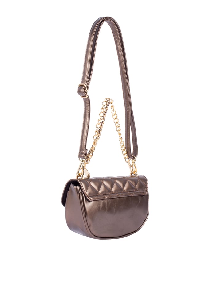 Faina Schoudertas in metallic look Dames DONKER GOUD