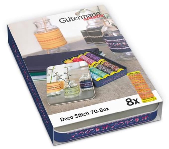 Gütermann 799784 Naaigarenset met 8 conen Deco Stitch 70 multicolor 70 meter