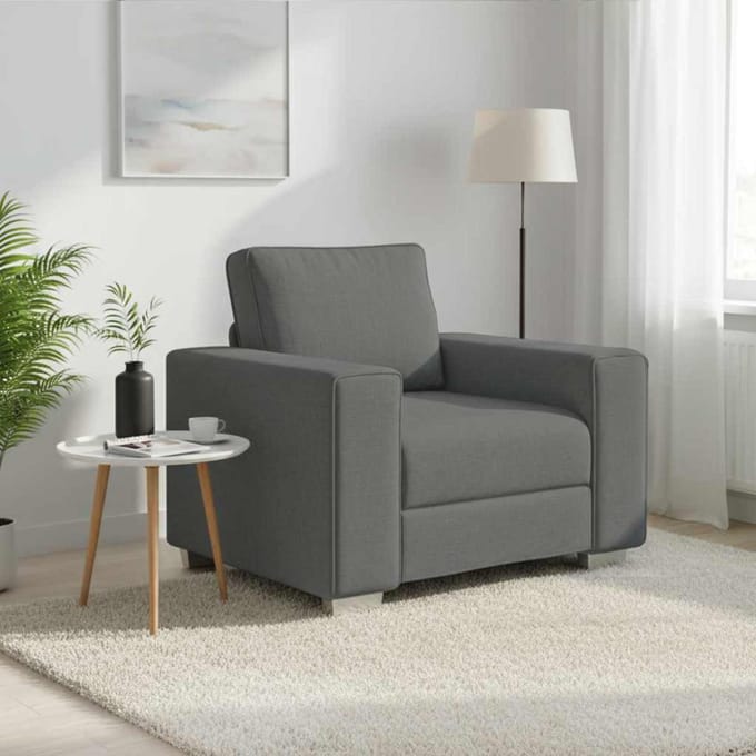 vidaXL - Sofa - Stoel - Donkergrijs - 100 - cm - Stof