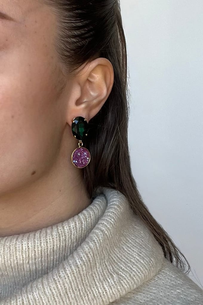 OTAZU Classic Rocks Earrings Light Amethyst - Big Größe: OS | Ohrringe Outlet | Damen | Violett
