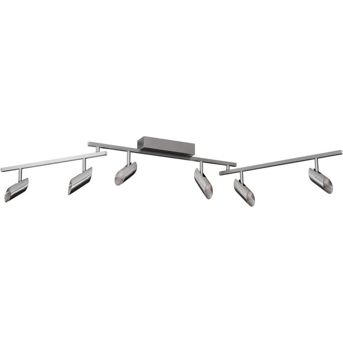 Brilliant LED plafondspot Risell, lengte 142 cm, aluminiumkleurig