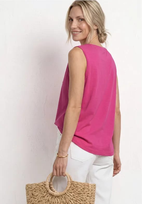 Top met ronde hals en uitgesneden detail