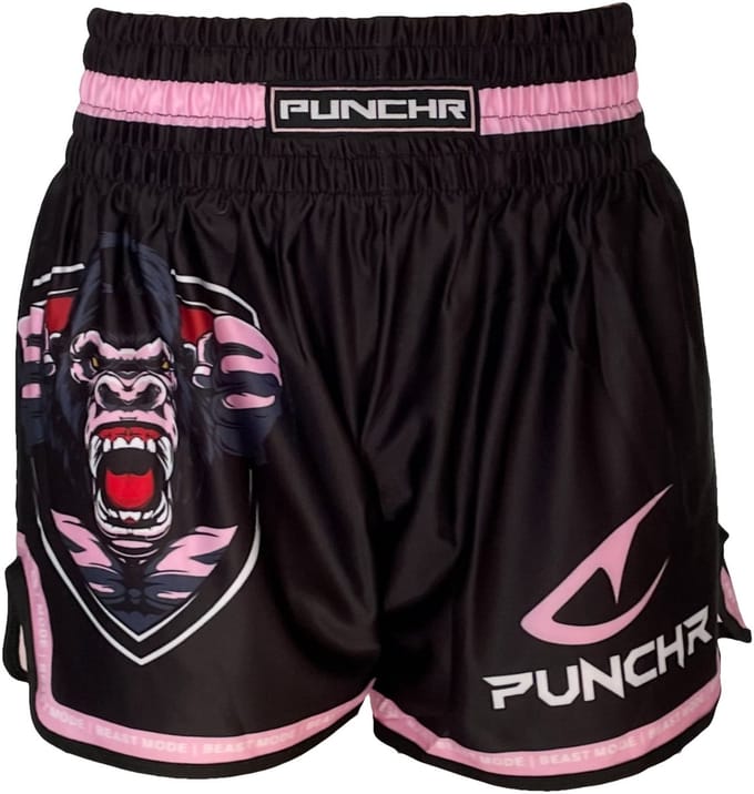 PunchR™ Beast Mode Muay Thai Fight Short Zwart Roze - M