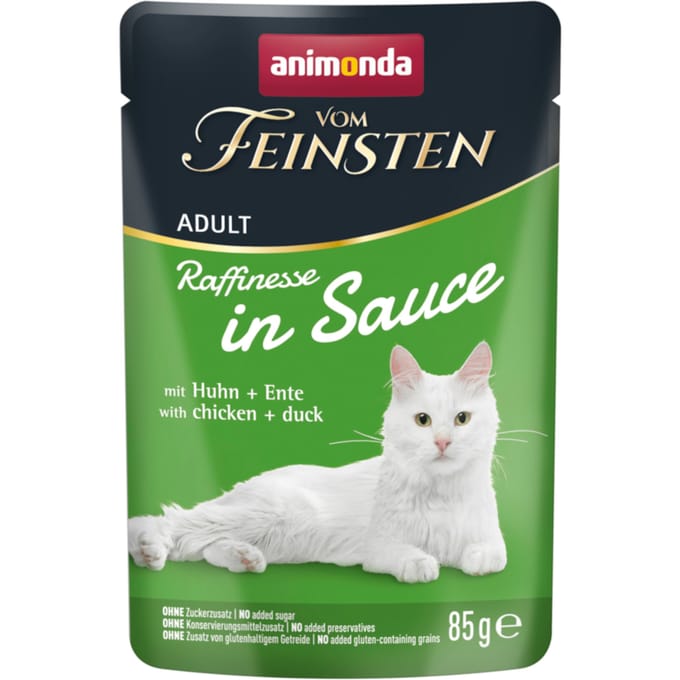 Voordeelverpakking animonda vom Feinsten Adult Raffinesse in saus 48 x 85 g - met kip & eend