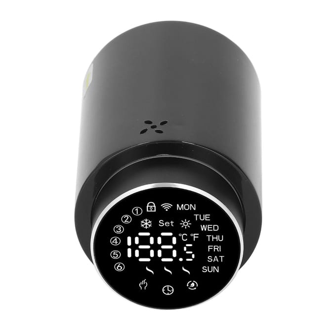 Slimme Thermostatische Radiatorkraan Programmeerbare Temperatuurregelklep Vervanging voor Thuis black