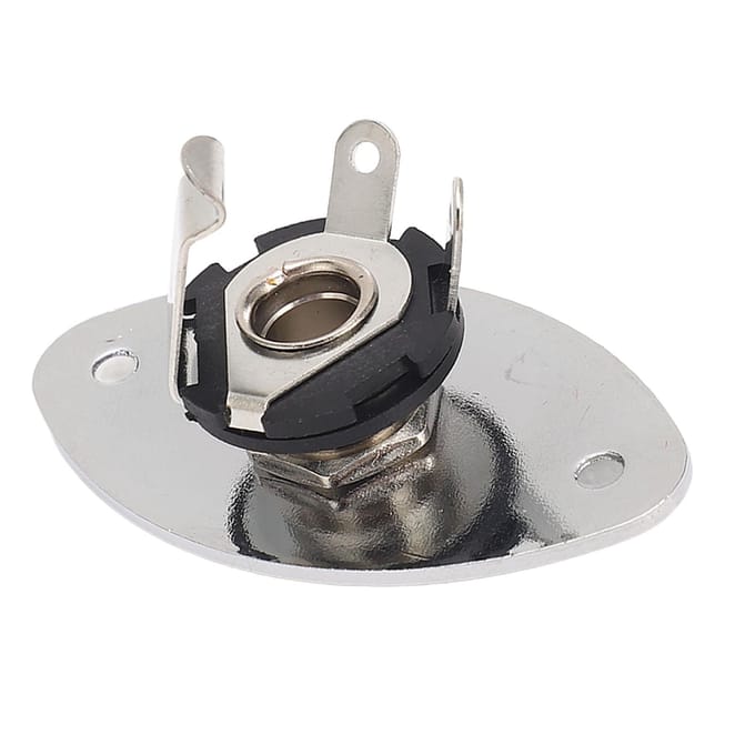 Gitaar Jack Ovale Vorm Metaal Universeel 14 Inch Jack Socket Plaat voor Tele Stijl Gitaren black