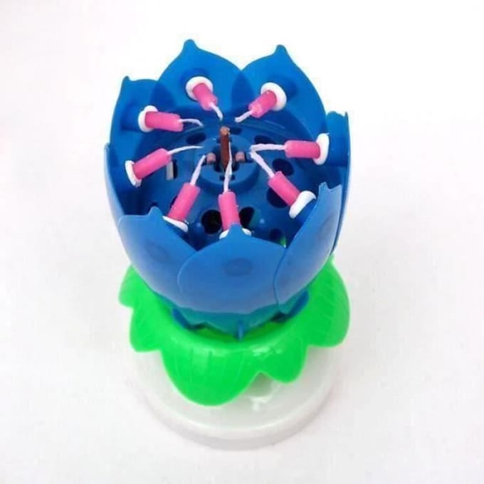 Verjaardagskaars - MKK - Lotusbloem - Rotatie - Muziek - Kleur Blauw blauw