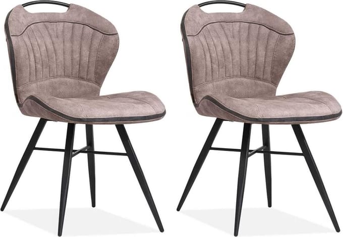 MX Sofa - Eetkamerstoel Splash Luxor - Kleur: Liver (set van 2 stoelen)