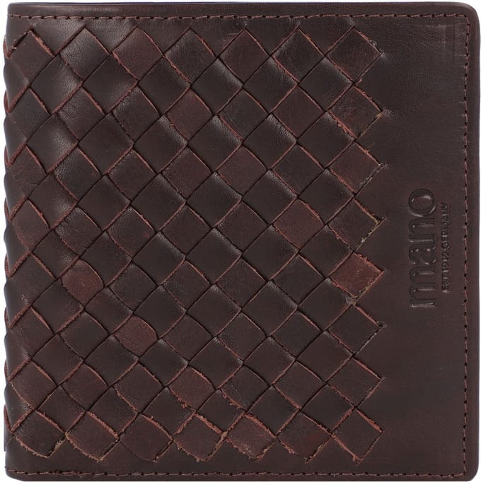 mano Leren Portemonnee Don Luca Coin Wallet Small Dark Brown Donkerbruin