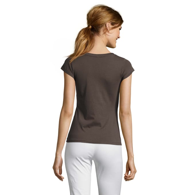 SOLS Dames/Dames Maan V Hals T-shirt (Donkergrijs massief)