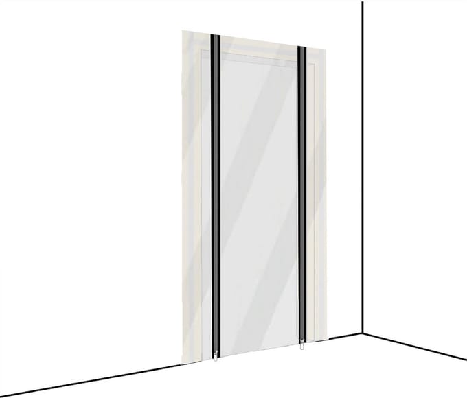 Stofwerende Deurhor met Ritssluiting en Klittenbandsluiting 120x220 cm