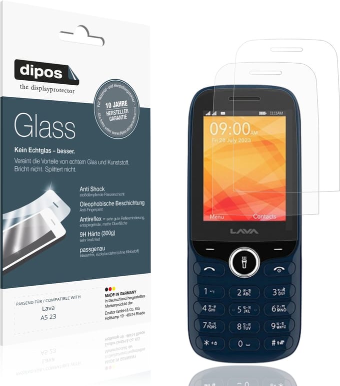 dipos – 2x Matte Pantserfolie geschikt voor Lava A5 23 | 9H Screenprotector