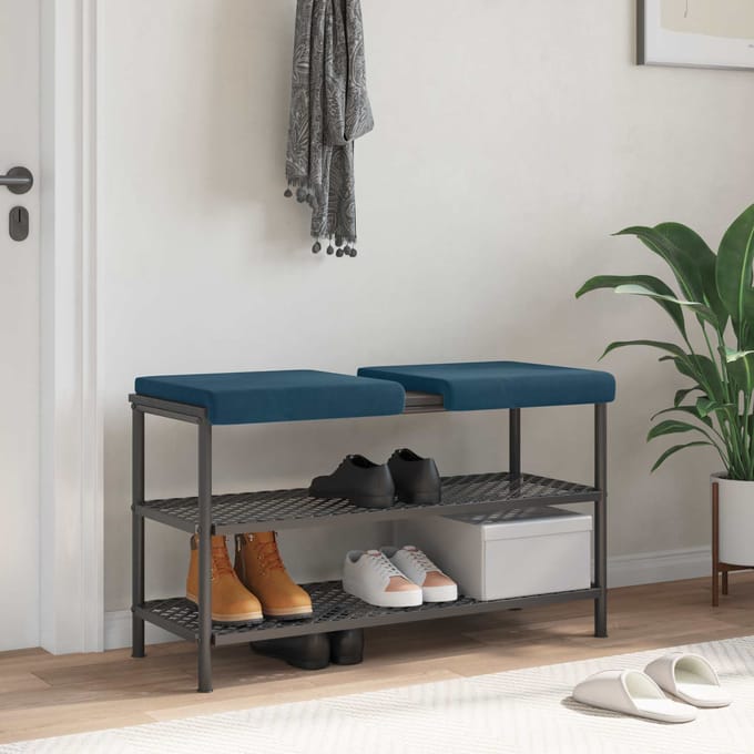 vidaXL - Bankkussen - 2 - st - fluweel - Blauw - Diepte - 35 - cm