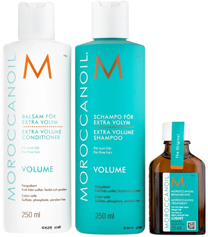 MOROCCANOIL Extra Volume TRIO! Shampoo 250ml, Conditioner 250ml, Light Oil Trea 25ml