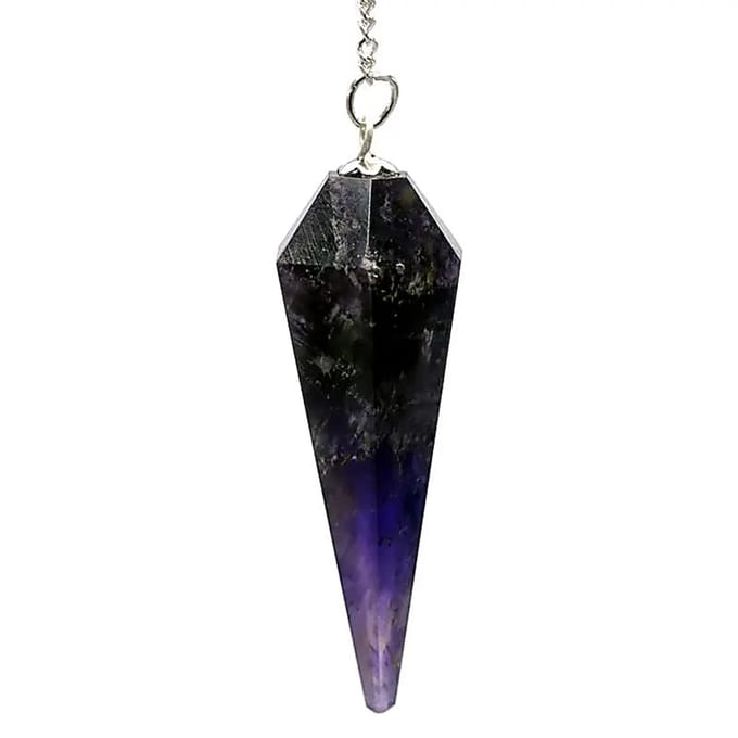 Pendel amethist facet geslepen spitse punt - 3.5 cm - S