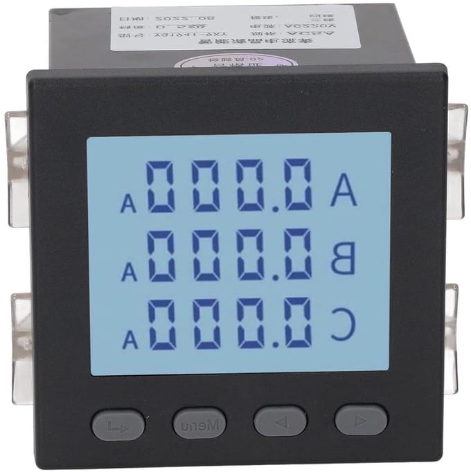 Vermogensmeter - Energiemeter - Stroom Bewaken - 3 Fase Meting - AC380V 5A - Zwart