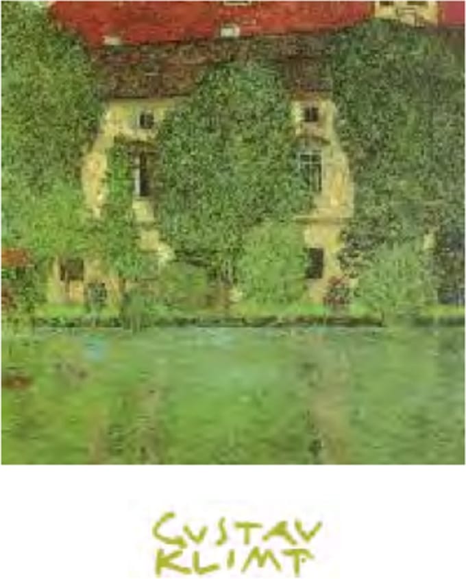 Mini kunstposter - Gustav Klimt - Slot Kammer aan de Attersee - 24x30 cm