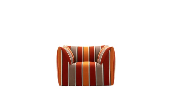 B&B Italia Le Bambole Bambola fauteuil outdoor - Lima Stripe Orange