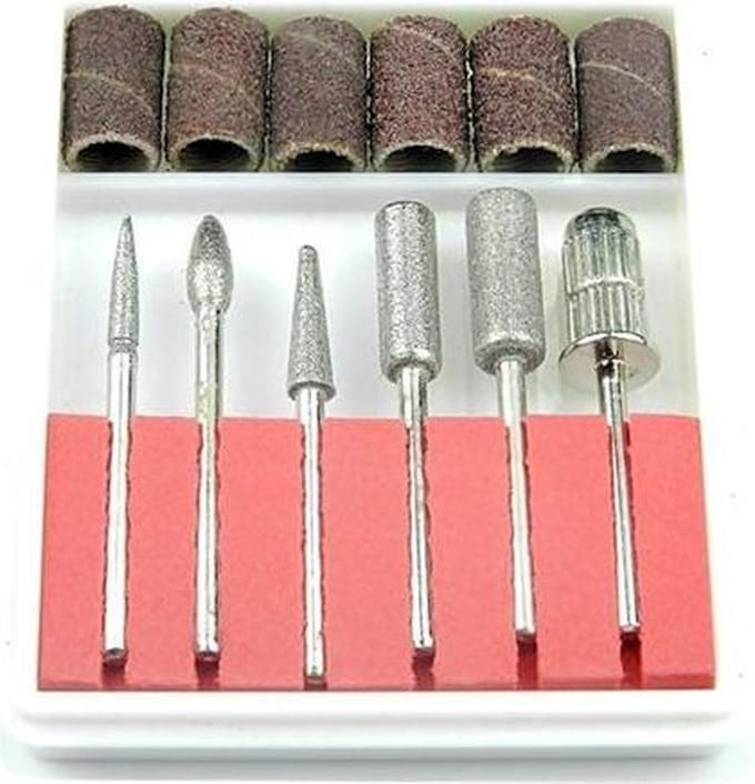 Dermarolling Opzetfrezen Freesmachine Met Schuurrolletjes Set van 6 Stuks.