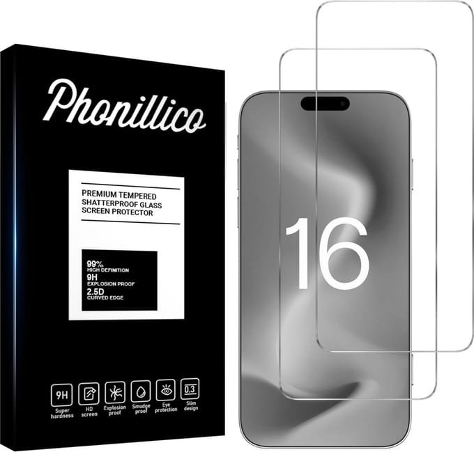 Screenprotector voor iPhone 16 - 2 stuks Beschermglas van glas Transparante glazen schermbeschermfolie