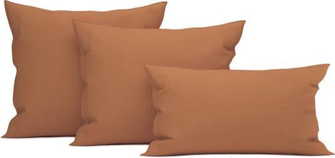 Heckett & Lane Wafel - Kussensloop - 60x70 cm - Copper Orange - 2 Stuks