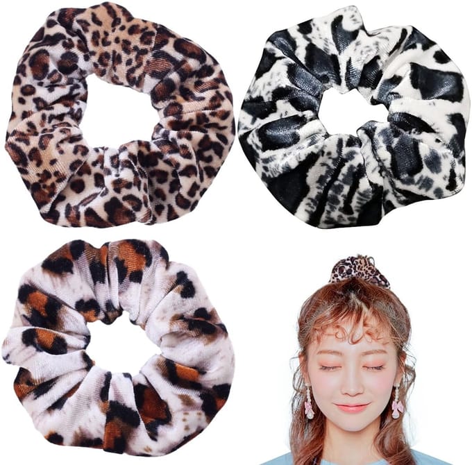 Dailygoods- Haarelastiekjes 3 Stuks - Elastische Haarbanden - Scrunchie - Luipaardprint - Haaraccessoires - Comfortabele Grip
