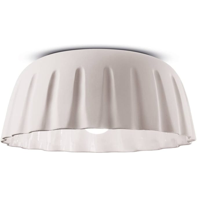 Ferroluce Plafondlamp Madame Gres keramiek, hoogte 17 cm, wit