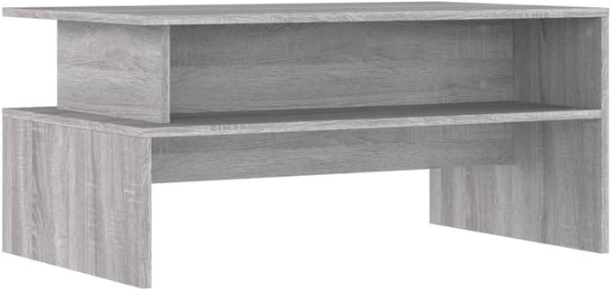 Salontafel 90x55x42.5cm massief hout grijs sonoma