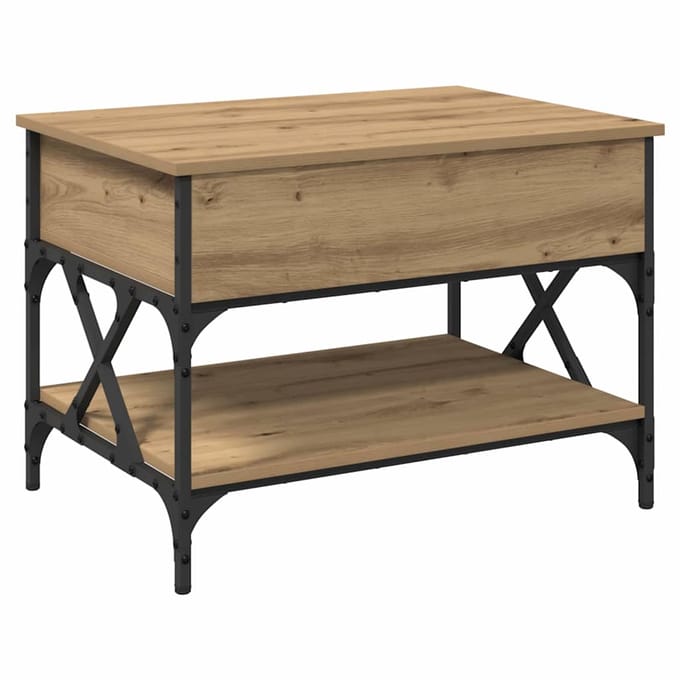 vidaXL Salontafel Artisan Eiken 70x50x50cm Bewerkt hout