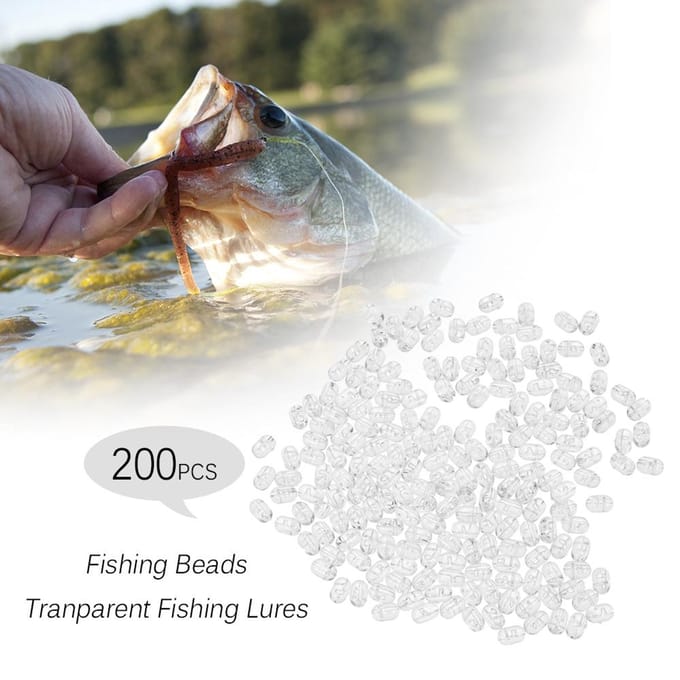 100/200PCS Viskralen Transparante Dubbele Kruisgatkralen Harde Heldere Kralen Sets Vislokmiddelen 100pcs,Small