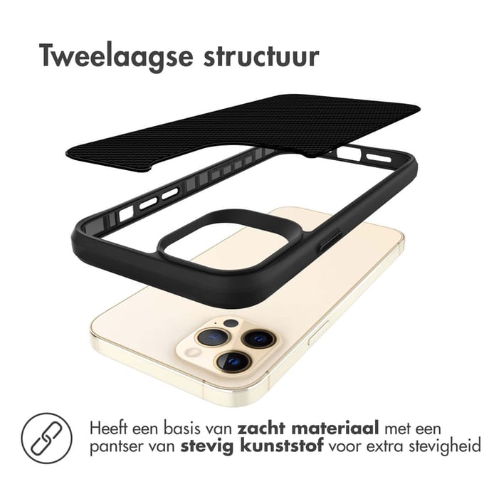 imoshion Hoesje - Geschikt voor Apple iPhone 12 Pro Max - Hybrid Carbon Case - Zwart