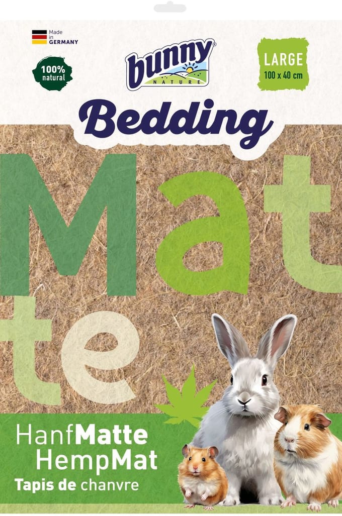 Hennepvezel Mat BUNNY NATURE - Omkeerbaar, Hygiënisch en Duurzaam - 100x40 cm