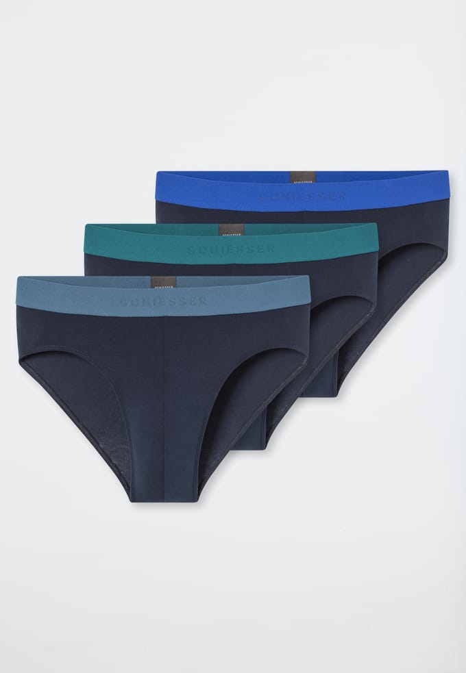 Schiesser 3PACK Rio-Slip - 95/5 Multipacks Onderbroek - blauw, lichtblau, groenblauw