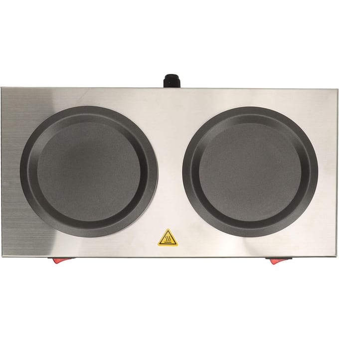 Chauffe-café double, chauffe-café commercial, double plaque chauffante, en acier inoxydable, portable L gray