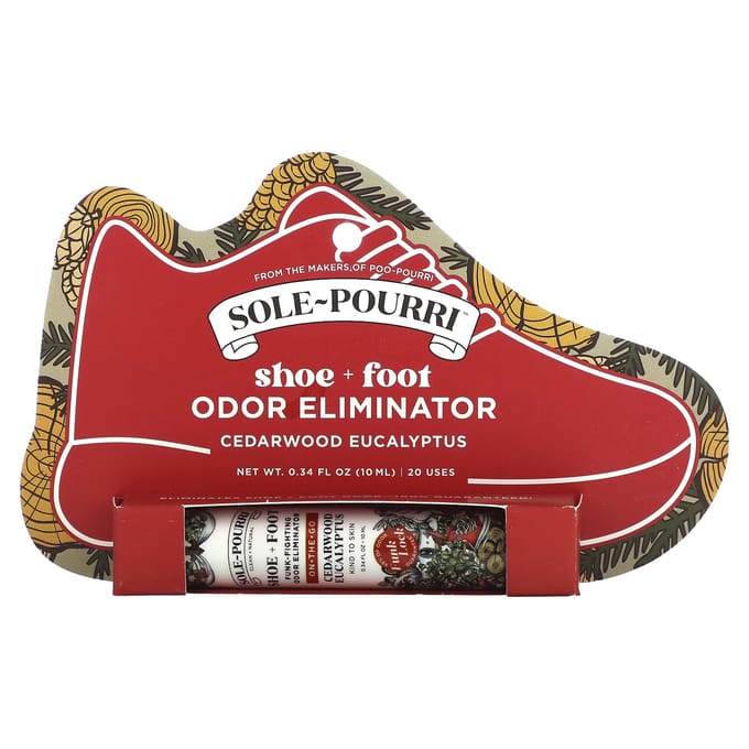 Poo-Pourri, Sole-Pourri™ Shoe+ Foot, Odor Eliminator, Cedarwood Eucalyptus, 10Ml (0.34Fl) white