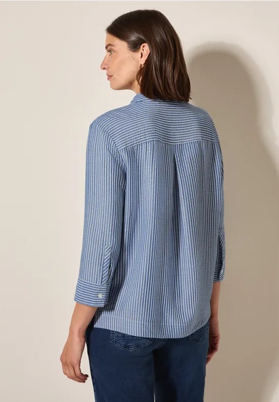 Gestreepte seersucker blouse