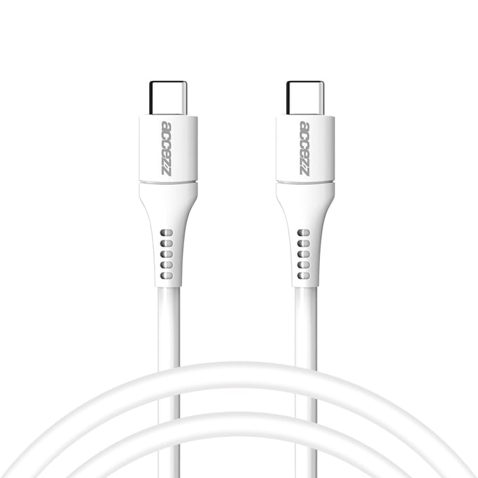 Accezz Kabel - USB C naar USB C Kabel - 1 meter - Snellader 60W - USB C Oplader Kabel - Wit