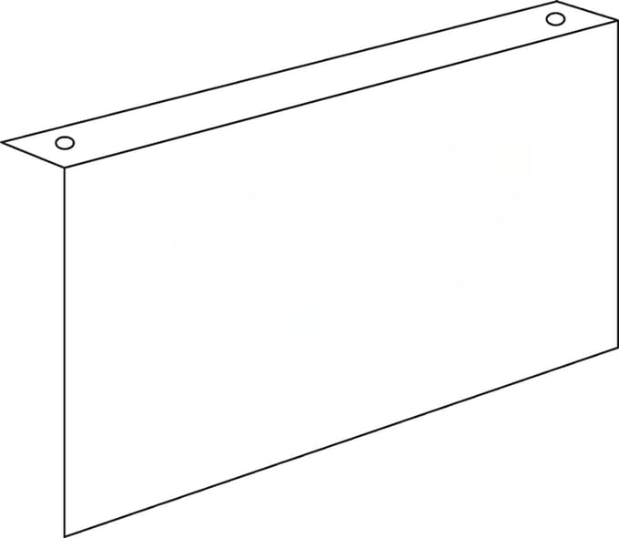 Blanco bord voor plafondmontage - kunststof - te beplakken met eigen sticker 400 x 200 mm