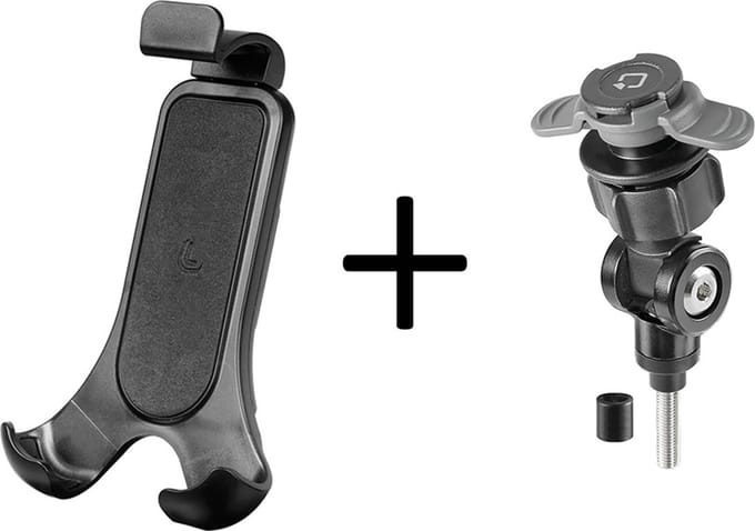 Titan Opti M6 Pro, schroefbevestiging met universele smartphone houder