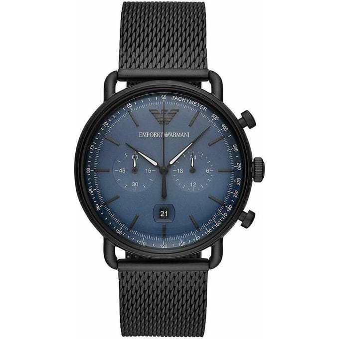 Emporio Armani AR11201 Chronograaf Datum Mesh Armband Horloge Heren