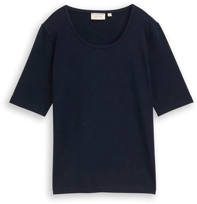 Tom Tailor - Basic T-shirt met ronde hals - Maat XXXL - sky captain blue