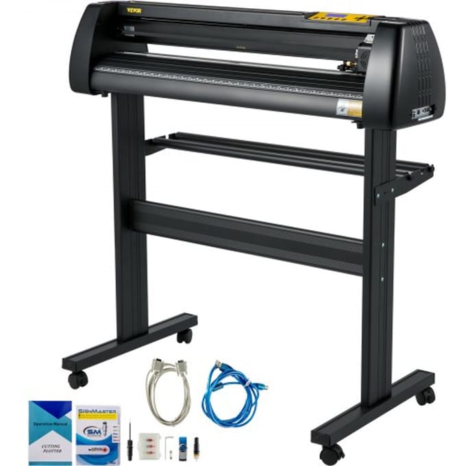 VEVOR 86 cm vinyl snijplotter vinyl snijplotter 870 mm slogan snijplotter desktop machine met de software, snijplotter