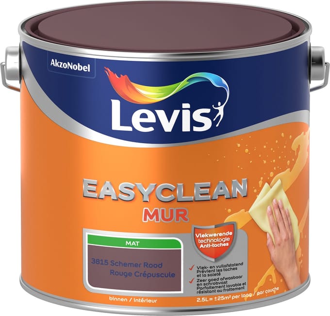 Levis - Easyclean Mur Mat - Schemer Rood - 2,5 L
