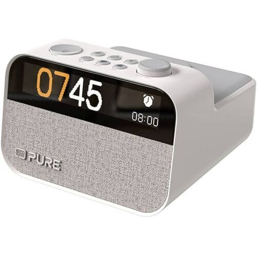 Pure Moment Charge Wekkerradio DAB+ Bluetooth Sfeerverlichting, Draadloos opladen Katoenwit