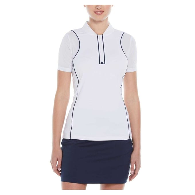 Original Penguin Dames/Dames Contrast Boorden Regelmatig Golf Poloshirt (Helder wit)