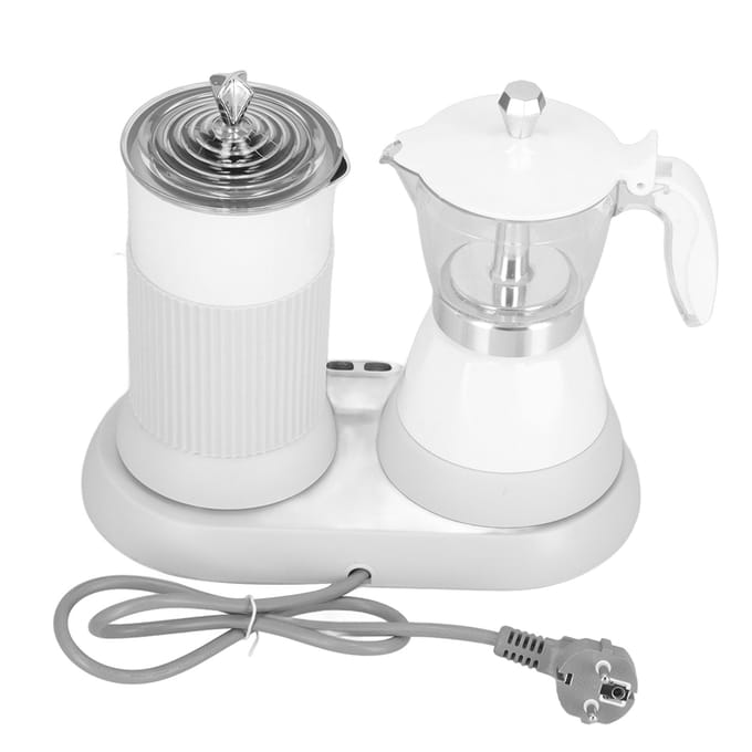 Elektrische Melkopschuimer met Moka Pot Automatische Koffieschuim Maker Melkopschuimer Machine white