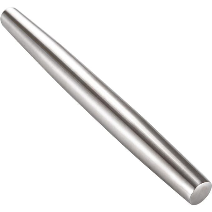 13 Inch Deegrollers Glad Roestvrij Staal Taps Toelopend Ontwerp Deegrollers voor Bakken Pizza Deeg Taart zilver